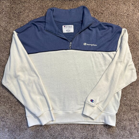 Champion Two-Tone Quarter Zip Sweatshirt – Size L - Picture 1 of 4
